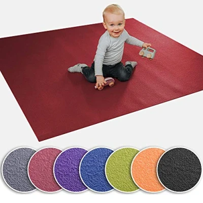 Abbildung von Wunschkind® Krabbelmatte Krabbelunterlage Made in Germany Anti Rutsch Öko Tex 100 120x170cm Rot