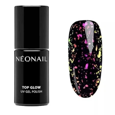 Abbildung von NEONAIL UV Nagellack Top Coat Gel Glow Rose Aurora Flakes 7,2 ml Überlack Für Nägel Lack Glitter Nageldesign