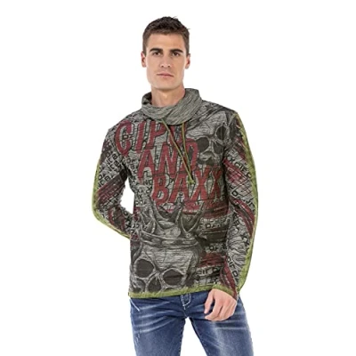 Abbildung von Cipo &amp; Baxx Langarmshirt, Herren, Größe: Large, Anthracite
