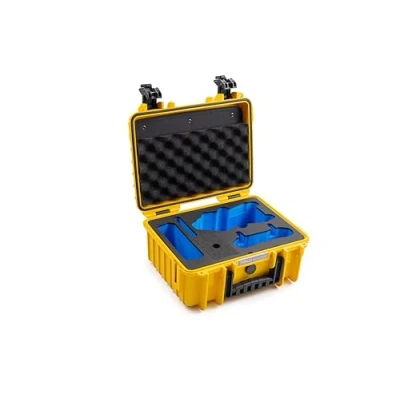 Abbildung von B&amp;W Transportkoffer Outdoor für Drohne DJI Air 3 und Fly More Combo Typ 3000 gelb wasserdicht nach IP67 Zertifizierung, staubdicht, bruchsicher unverwüstlich