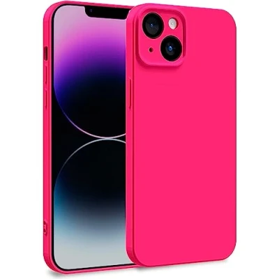Abbildung von MyGadget Hülle kompatibel mit iPhone 14 Plus Zweilagige Handyhülle Kameraschutz Cover Innenfutter &amp; Silikon außen Pink
