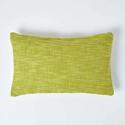 Abbildung von Homescapes Kissenhülle Nirvana in Knoten Optik, grüner Zierkissenbezug 30 x 50 cm aus 100% Baumwolle, Kissenbezug für Zierkissen/Sofakissen mit Reißverschluss, hellgrün