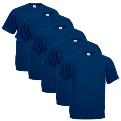 Abbildung von Fruit of the Loom Herren T Shirt 5 er PackRegular Fit 11182V M,Blau Navy