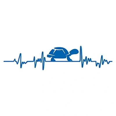 Abbildung von Aufkleber Herzschlag Tiere Breite 27cm Lifeline Heartbeat Deko Sticker Selbstklebend für Auto Kühlschrank Laptop Autoaufkleber K150 (Azurblau, 23 Schildkröte)