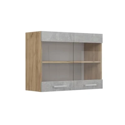 Abbildung von Vicco Küchenglashängeschrank R Line, Beton, 80 cm