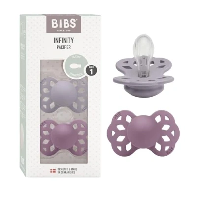 Abbildung von BIBS Infinity Schnuller 2er Pack Silikon Größe 1 Symmetrisch, Fossil Grey/Mauve