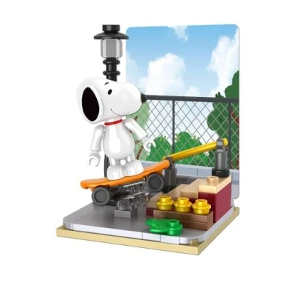 Abbildung von BlueBrixx Pro 107358 Snoopy Skateboard Fahren aus Klemmbausteinen mit 81 Bauelementen