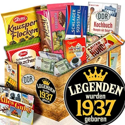 Abbildung von Legenden 1937 / Geburtstagsgeschenk Mann/Ostpaket DDR Schokolade