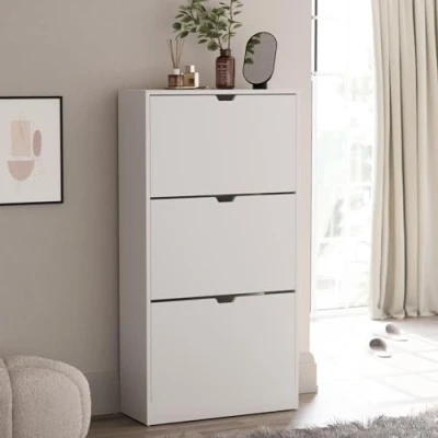 Abbildung von Vida Designs Schuhschrank, Holzwerkstoff, Weiß, 115H x 60W 24D
