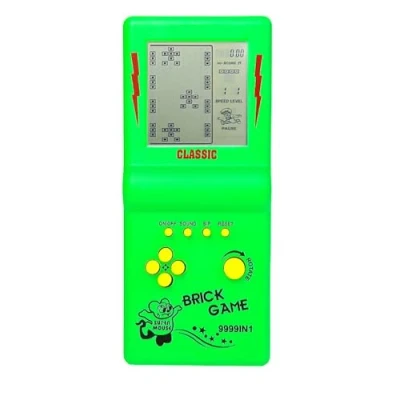Abbildung von 3,5 Zoll Großbild Ziegel Spielkonsole Baustein Spiel Renn / Panzerspiel eingebaute 23 Klassische Spiele nostalgisches Puzzle (Grün)