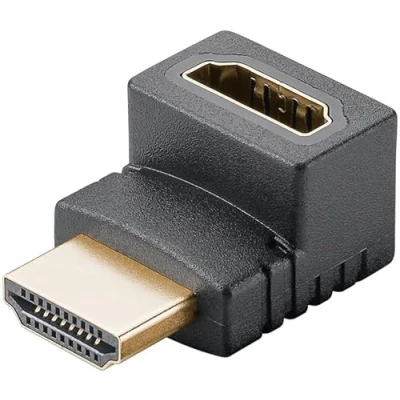 Abbildung von goobay 65744 HDMI Winkeladapter 90 Grad/Vergoldete Kontakte / Winkel 8K @ 60 Hz, 4K 120 Hz 48 Gbits/eARC, HDR