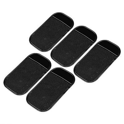 Abbildung von Halterung Anti Rutsch Matte, 5 PCS rutschfeste Klebematte aus Silikon, rutschfest, für Pad, Smartphone, Armaturenbrett, Auto, 13 x 7 cm, Schwarz