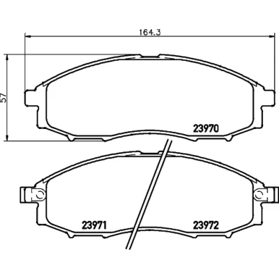 Abbildung von HELLA 8DB 355 010 671 Bremsbelagsatz mit akustischer Verschleißwarnung NISSAN: NP300 Navara Pritsche / Fahrgestell, Pickup, Pick Up