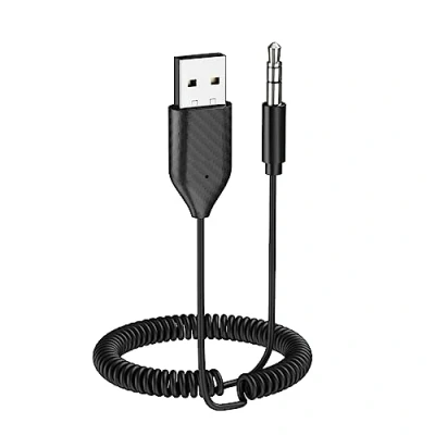 Abbildung von Aux Bluetooth Adapter Auto für Freisprechanruf und Wireless Musik Empfänger Klinke kompatibel mit USB Anschluss