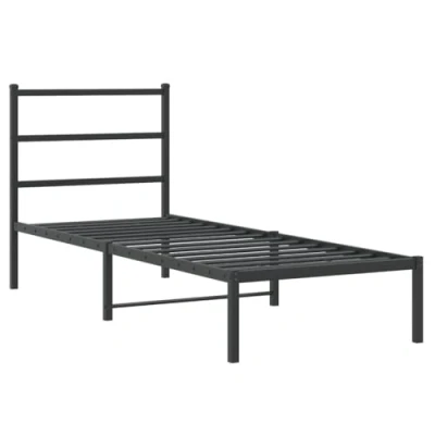 Abbildung von vidaXL Bett Bettgestell mit Kopfteil Metall Schwarz 80x200 cm