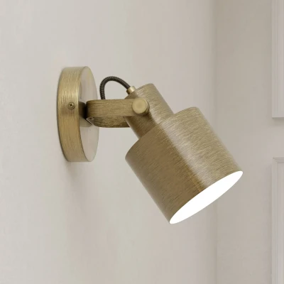 Abbildung von Eglo 43817 Spotleuchte SOUTHERY Stahl creme gold gebürstet, weiss E27 1X40W L:18.5cm B:11cm H:21cm dimmbar