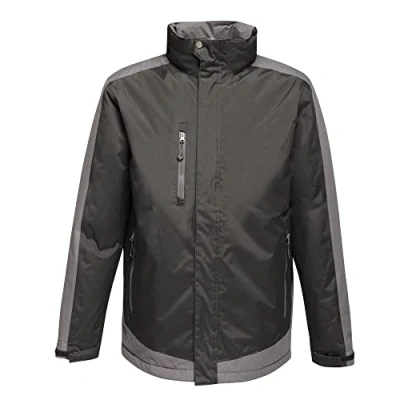 Abbildung von Regatta TRA312 28P90 Professionelle Kontrastjacke, wasserdicht und atmungsaktiv, isoliert, Schwarz/Sealgr, Größe XXL