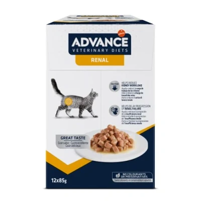 Abbildung von Advance Veterinary Diets Renal Nassfutter für Katzen: Multipack mit 12 Beuteln, 85 g