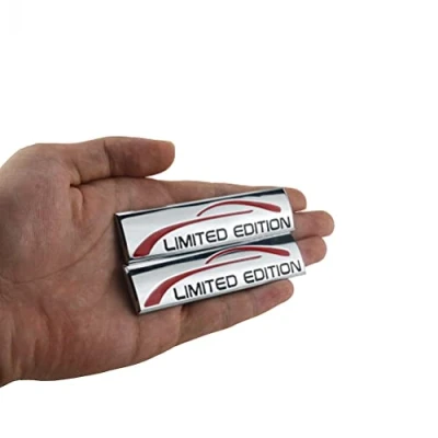 Abbildung von 2 x Limited Edition Logo Emblem 3D Metall Aufkleber Auto Heckseite Kotflügel Kofferraum Sport Abzeichen (Chrom)