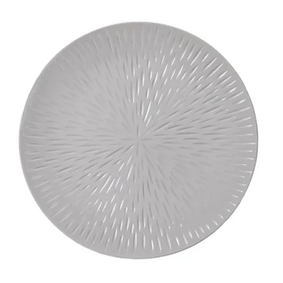Abbildung von Dekoteller 33cm Kunststoff mit Strahlen Muster festliche Platzteller für verschiedene Anlässe Tischdeko Unterteller Hochzeit Jubiläum Weihnachten Weihnachtsteller Weihnachtsdeko Grau