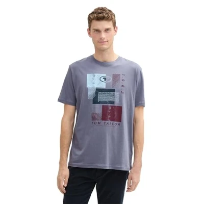 Abbildung von TOM Tailor Tshirt print, Herren, Größe: Medium, Dove grey