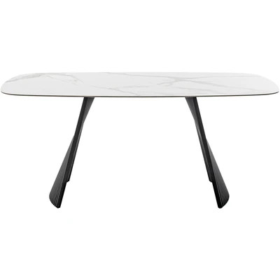 Abbildung von MCA furniture Esstisch &quot;TOBELO Wangentisch 180x90cm&quot;, (1 St.), Keramik, Metall, weiß marmoriert, dining table, 4 6 Personen