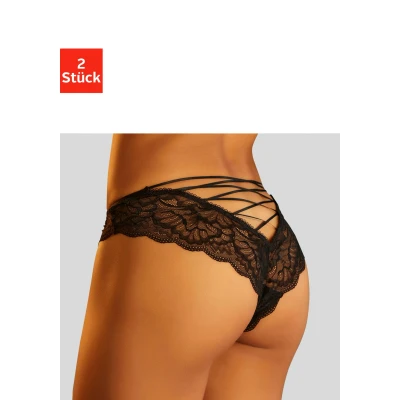 Abbildung von petite fleur gold Tanga Ouvert, (2 St.), Packung: aus Spitze und Ouvert Bändern