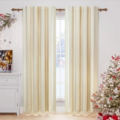 Abbildung von WOLTU 2 Stücke Samtvorhänge Blickdicht Verdunklungsvorhang mit Kräuselband Thermogardine, 300 g/m² Schwere Samtige Verdunkelungsgardinen für Schlafzimmer Wohnzimmer, 140x245 cm(B x H) Beige