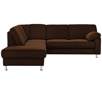 Abbildung von Cavadore Ecksofa Belfast mit Ottomane links / Polsterecke Federkern 243 x 88 218 Mikrofaser Braun