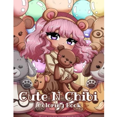Abbildung von Cute N Chibi: An Adult Coloring Book Featuring Adorable Joyful Chibi Girls for Relaxation and Stress Relief