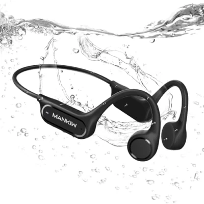 Abbildung von MANKIW Kopfhörer Schwimmen, Knochenschall Bluetooth 5.4, IPX8 Wasserdicht kopfhörer, 32G Speicher Unterwasser mit MP3 Player für Schwimmen,Laufen