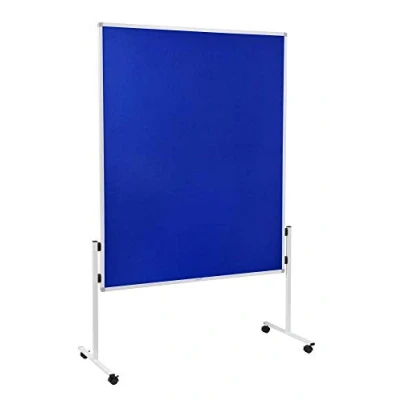 Abbildung von Legamaster Economy Moderationswand blau 150x120 cm doppelseitig, mit Filz bezogenes Pinboard einsetzbar als Trennwand inkl. 4 feststellbaren Rollen
