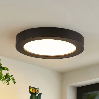 Abbildung von Prios LED Deckenleuchte Alette, dimmbar, Leuchtmittel fest verbaut, Farbwechsel warmweiß / tageslicht, Modern, Polycarbonat, Aluminium, Schwarz, weiß, 1 flammig, inkl.