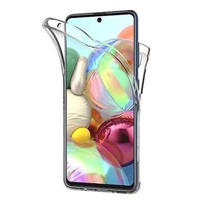Abbildung von AICEK Hülle Compatible Samsung Galaxy A71 360Full Body Transparent Silikon Schutzhülle für Case Durchsichtige TPU Bumper Handyhülle (6,7 Zoll)