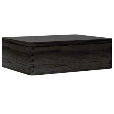 Abbildung von vidaXL Holzkiste mit Deckel Schwarz 40x30x13 cm Massivholz Kiefer, Aufbewahrungsbox Holz, Holztruhe, Geschenkbox Holzbox, Holzbox Holz