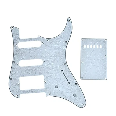 Abbildung von Dopro HSS Schlagbrett und Tremolo Trem Abdeckung für Yamaha Pacifica Gitarre, Weiß