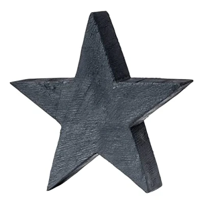 Abbildung von levandeo Deko Stern Holz 20cm Schwarz Mango Tischdeko Mangoholz Holzdeko Aufsteller Unikat Holzstern