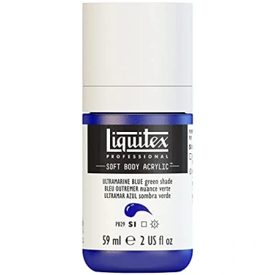 Abbildung von Liquitex 1959380 Professional Acrylfarbe Soft Body Künstlerfarbe in cremiger deckender Konsistenz, hohe Pigmentierung, lichtecht &amp; alterungsbeständig, 59ml Flasche Ultramarinblau (Grünton)