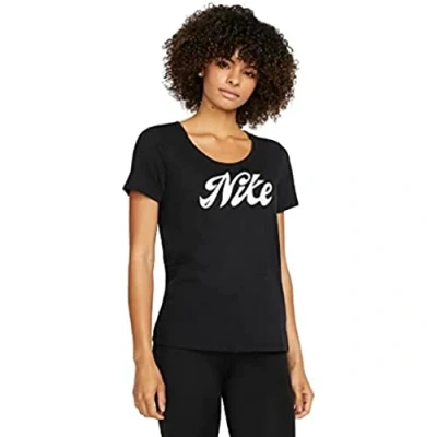 Abbildung von Nike Performance Script TEE Sport Tshirt, Damen, Größe: Small, Black/white