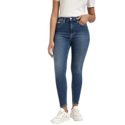 Abbildung von Calvin Klein Jeans HIGH RISE Super Skinny Ankle Fit, Damen, Größe: 28, Denim medium