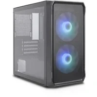 Abbildung von Silentware Air 10 Black kompaktes mATX PC Gehäuse, Große Metall Mesh Front, gehärtetes Glas Seitenfenster, 2X 140mm A RGB Hydro Lager Lüfter, GPU bis 340mm, Radiatoren 240mm, ATX Netzteil, Schwarz