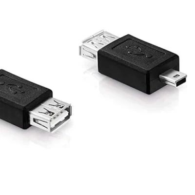 Abbildung von DbKW 41007 USB 2.0 Adapter Mini Stecker Typ B 5 polig auf Buchse A schwarz