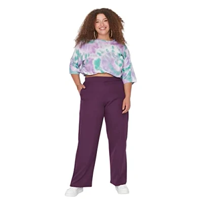 Abbildung von TRENDYOL Frau Hoher Bund Wide Leg Straight Hosen in großen Größen