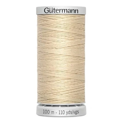 Abbildung von Gütermann Garn M782 Extra stark Nähgarn Polyester 100m Nähmaschinengarn für alle beanspruchten Nähte (creme)