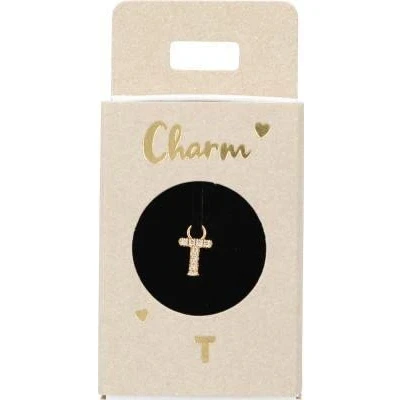 Abbildung von Depesche 11834 018 Charm Buchstabe T, vergoldeter Anhänger für Halsketten, Armband und Ohrringe, ideal als kleines Geschenk