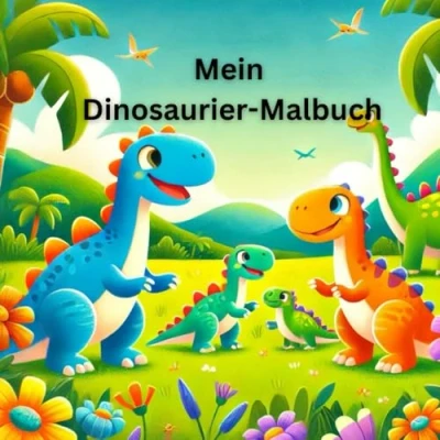 Abbildung von Dinosaurier Malbuch für Kinder ab 4 Jahren: 28 liebe Dino Motive zum Ausmalen