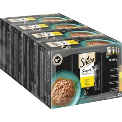 Abbildung von SHEBA Portionsbeutel Nassfutter Multipack Sauce Collection Geflügel Variation 4 x 12 85g