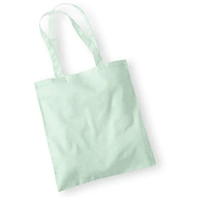 Abbildung von Westford Mill Baumwoll Tragetasche mit langen Henkeln / Pastel Mint, One