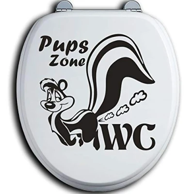 Abbildung von HR WERBEDESIGN Pups Zone WC Deckel Toilettendeckel Bad Klo Aufkleber Sticker Tunin Wandtattoo 1