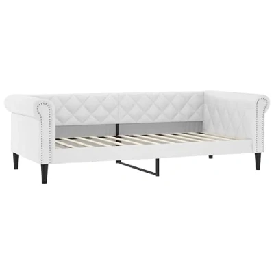 Abbildung von vidaXL Tagesbett, Gästebett 2 in 1, Sofabett Schlafsofa für Schlafzimmer Wohnzimmer, Bettsofa Sofa, Modernes Design, Weiß 100x200cm Kunstleder